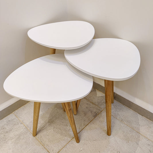 Table gigogne 3 pièces bois hêtre et mdf 14